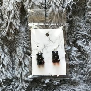 Black gummy bear earrings